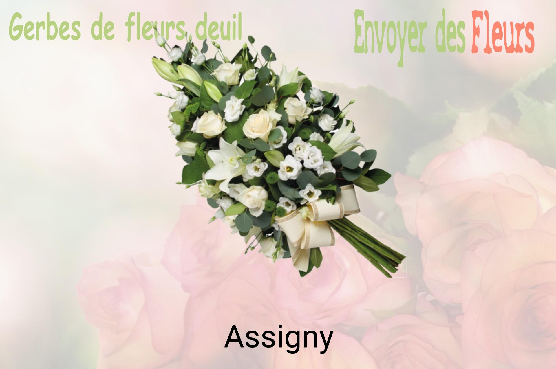 Gerbe de fleurs de deuil livrée à Assigny